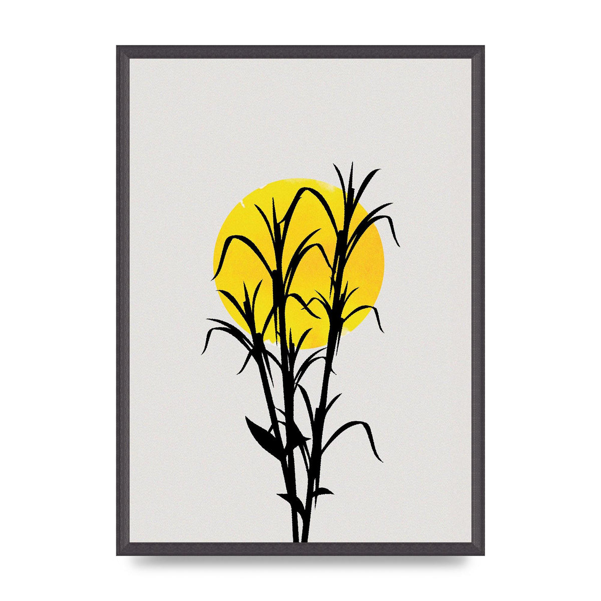 Watercolour Sun Plant Wall Art - A2 framed