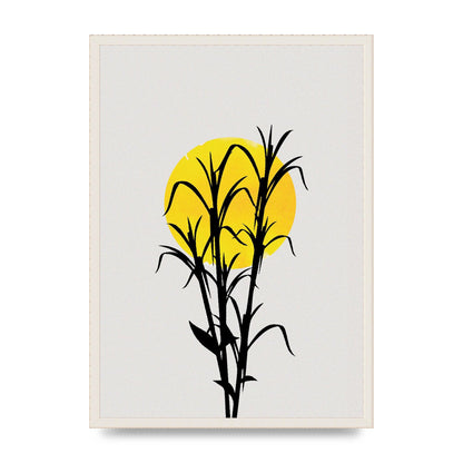 Watercolour Sun Plant Wall Art - A2 framed