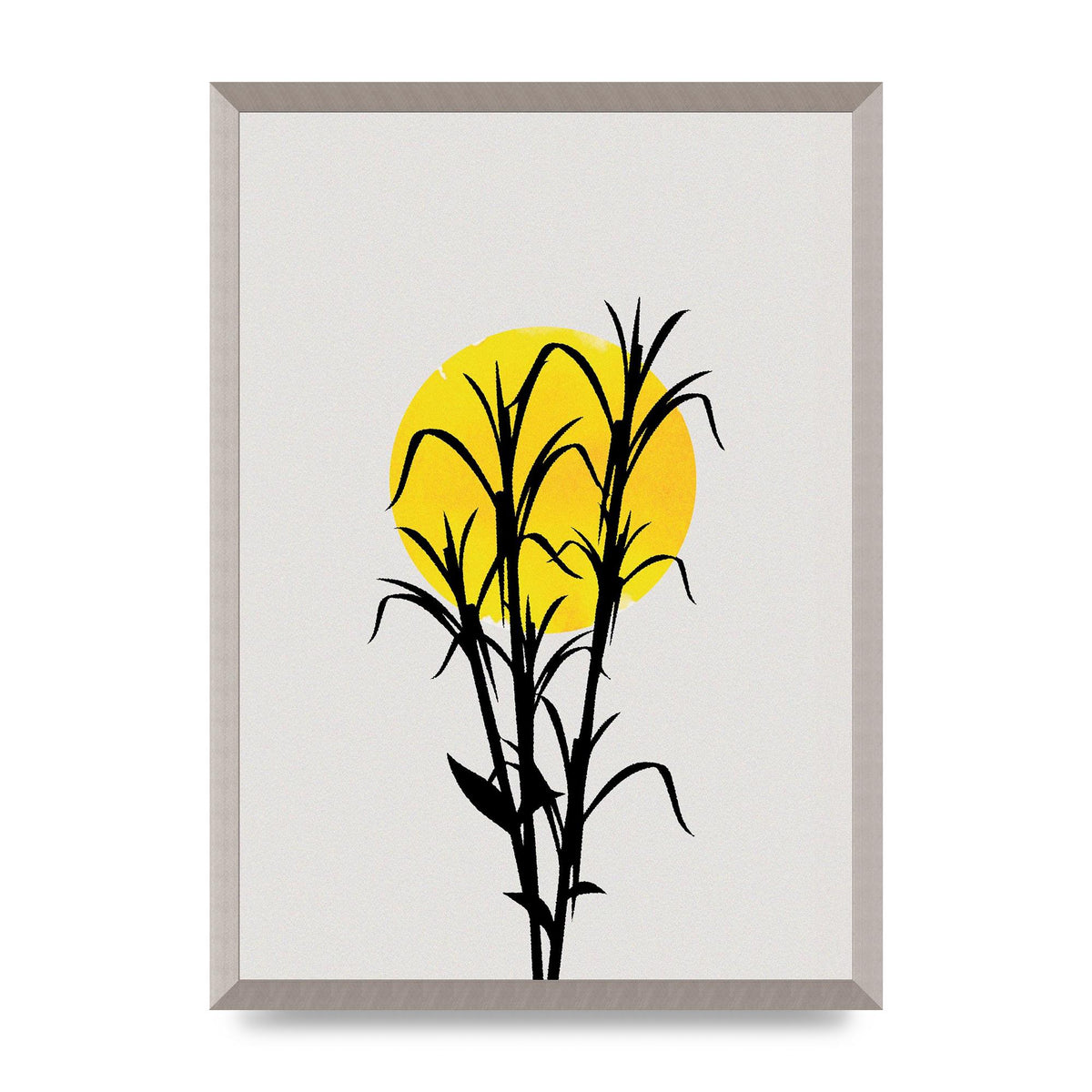 Watercolour Sun Plant Wall Art - A2 framed