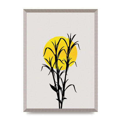 Watercolour Sun Plant Wall Art - A2 framed