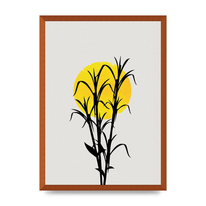 Watercolour Sun Plant Wall Art - A2 framed