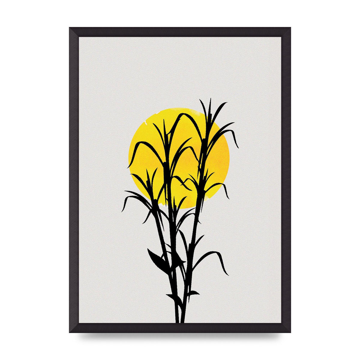 Watercolour Sun Plant Wall Art - A2 framed