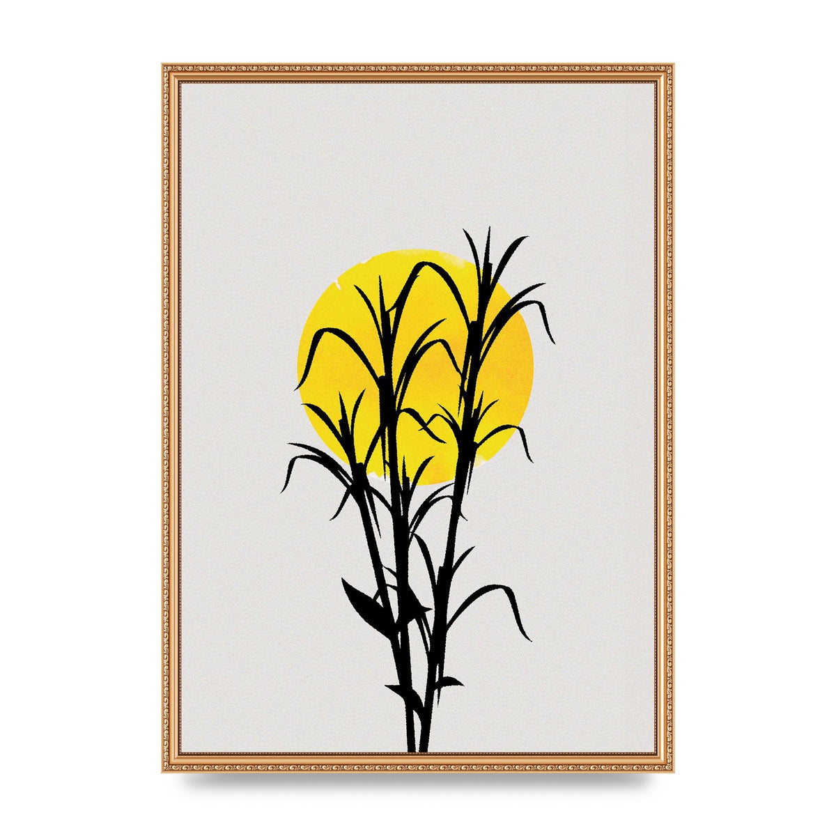 Watercolour Sun Plant Wall Art - A2 framed