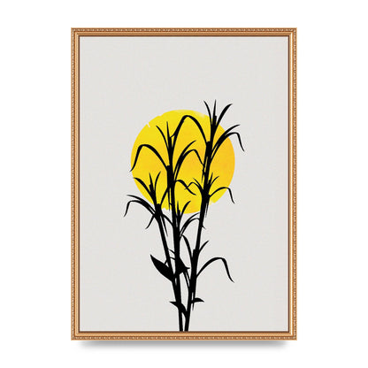 Watercolour Sun Plant Wall Art - A2 framed