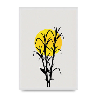 Watercolour Sun Plant Wall Art - A2 framed