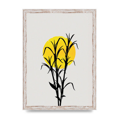 Watercolour Sun Plant Wall Art - A3 framed