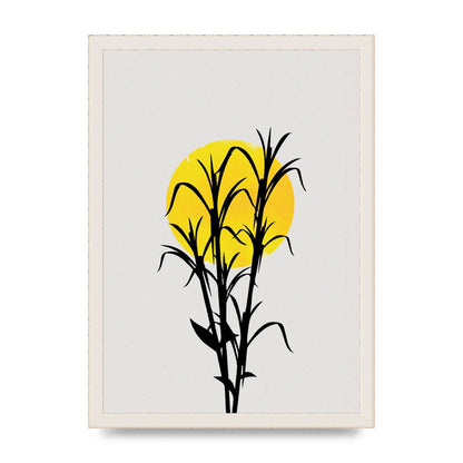 Watercolour Sun Plant Wall Art - A3 framed
