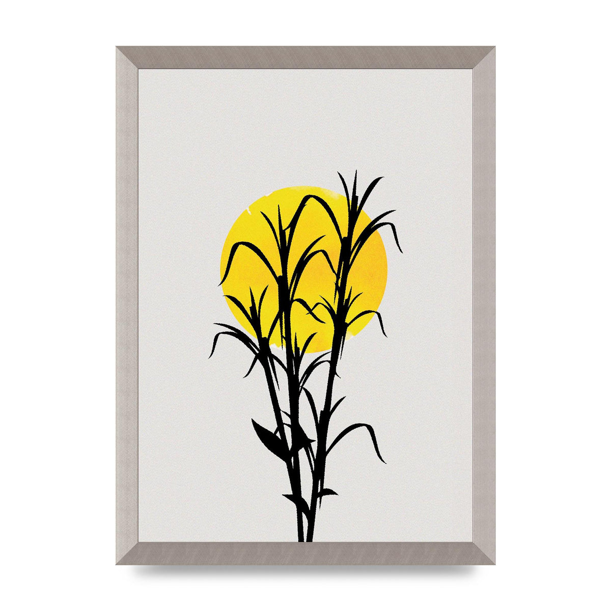 Watercolour Sun Plant Wall Art - A3 framed