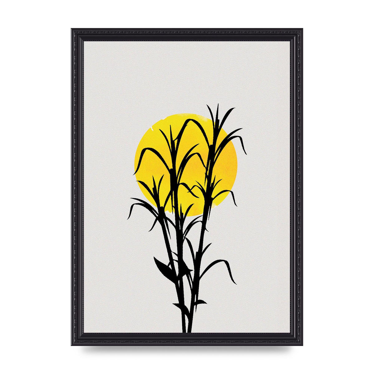 Watercolour Sun Plant Wall Art - A3 framed
