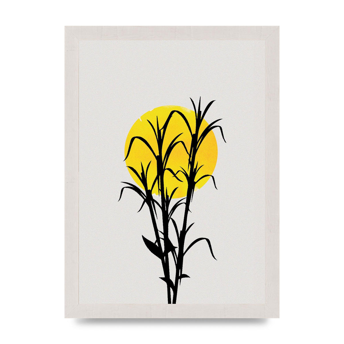 Watercolour Sun Plant Wall Art - A4 framed