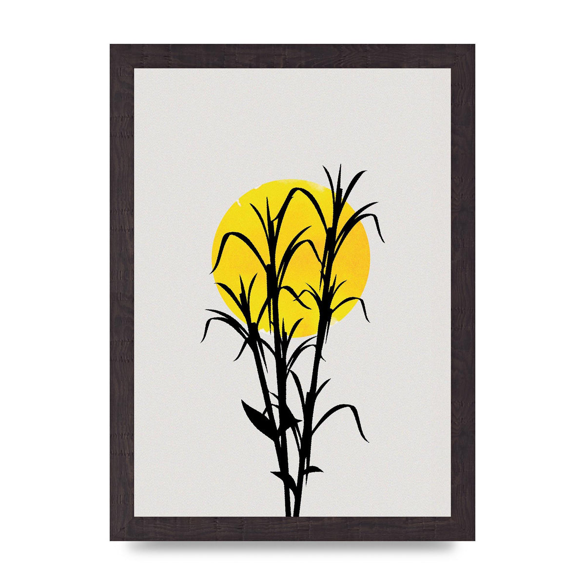 Watercolour Sun Plant Wall Art - A4 framed