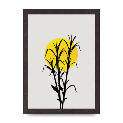 Watercolour Sun Plant Wall Art - A4 framed