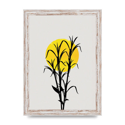 Watercolour Sun Plant Wall Art - A4 framed