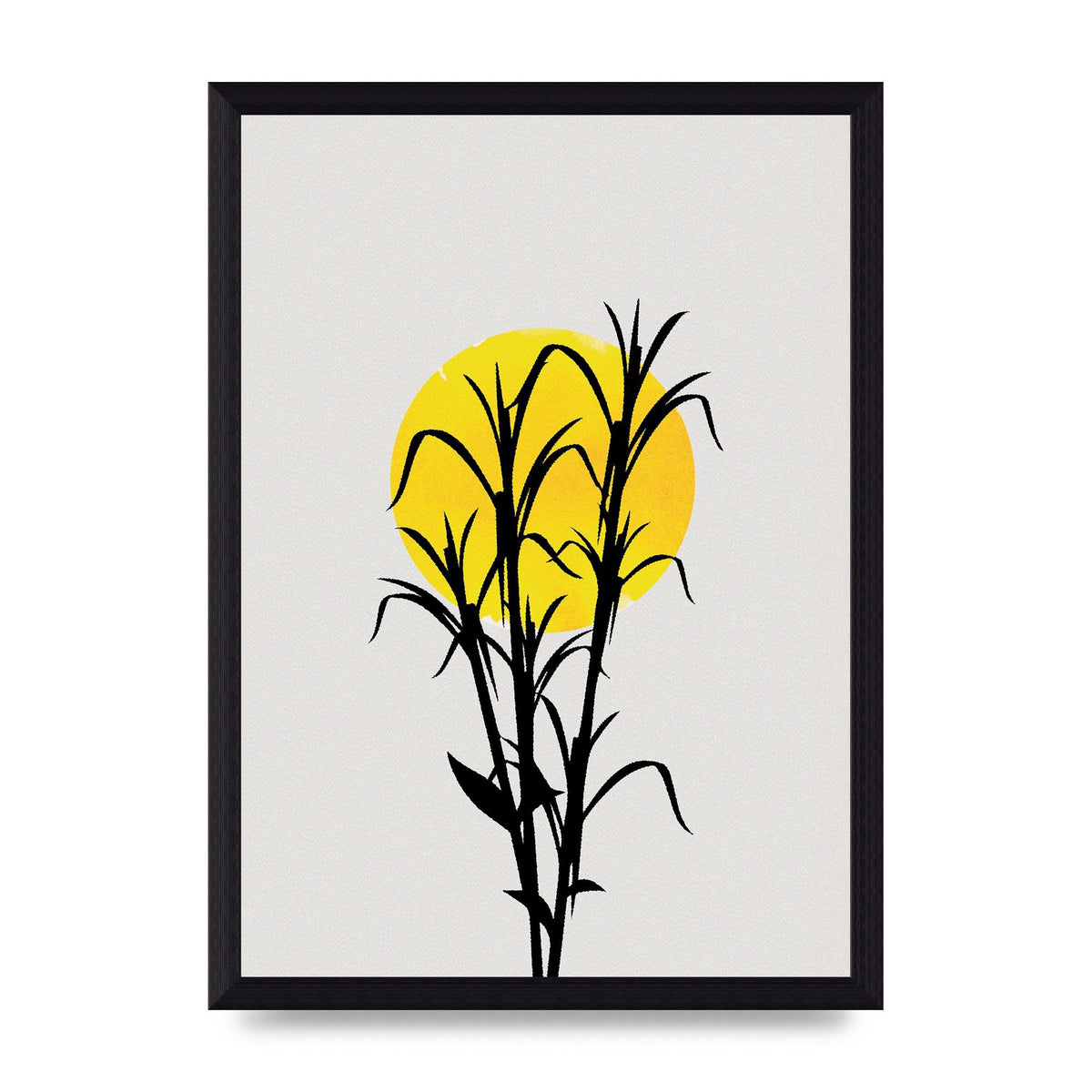 Watercolour Sun Plant Wall Art - A4 framed