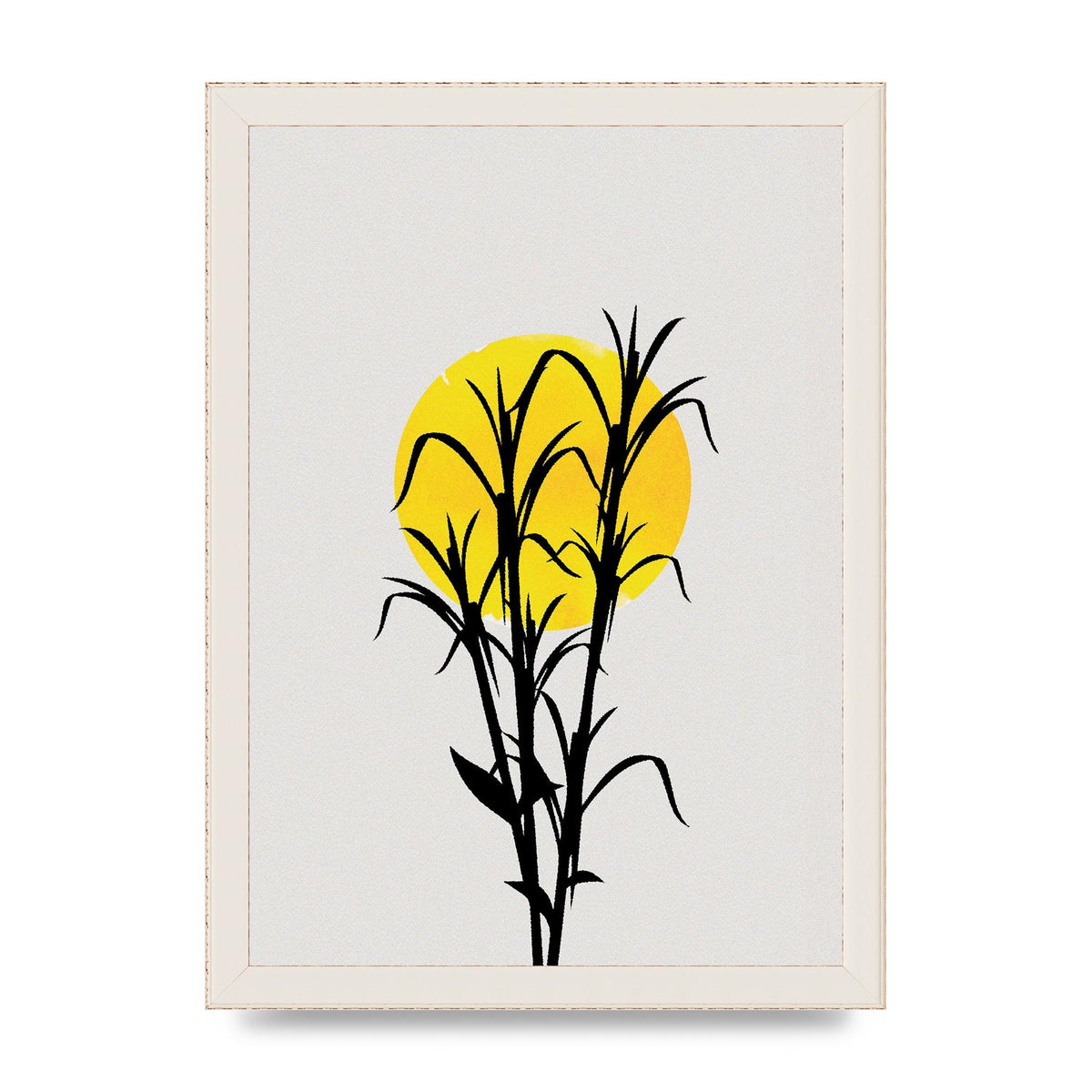 Watercolour Sun Plant Wall Art - A4 framed