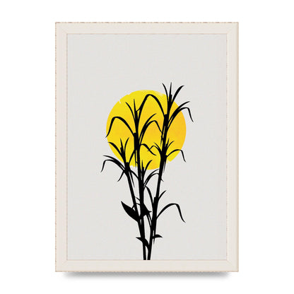 Watercolour Sun Plant Wall Art - A4 framed