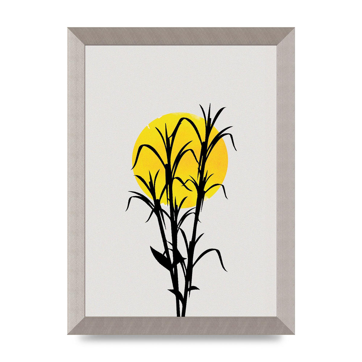 Watercolour Sun Plant Wall Art - A4 framed