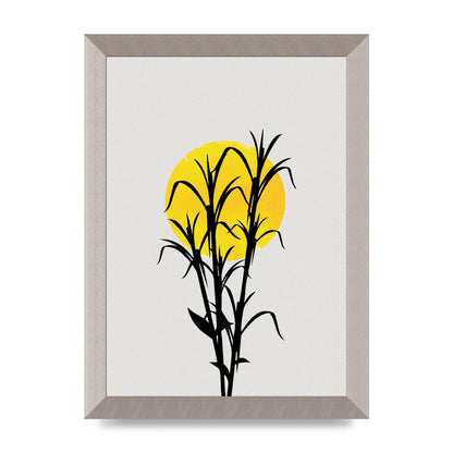 Watercolour Sun Plant Wall Art - A4 framed