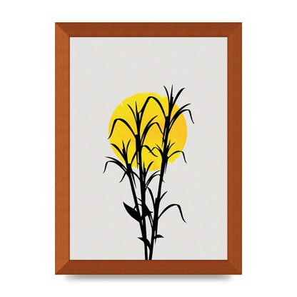 Watercolour Sun Plant Wall Art - A4 framed