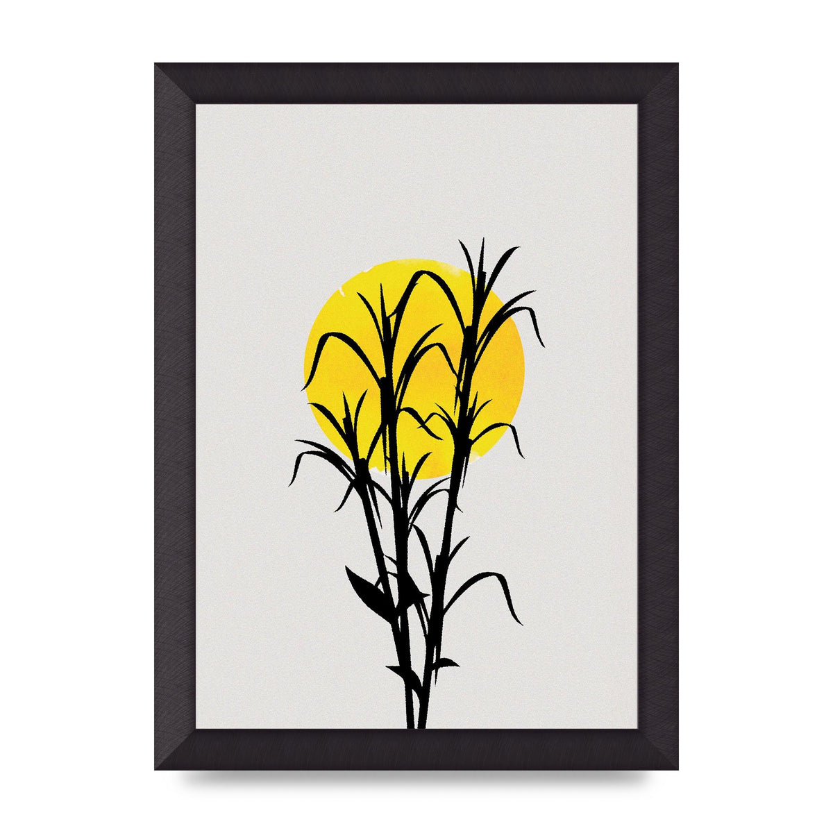Watercolour Sun Plant Wall Art - A4 framed