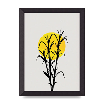 Watercolour Sun Plant Wall Art - A4 framed