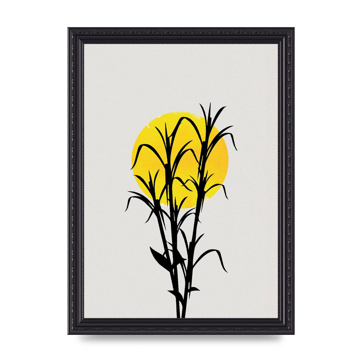 Watercolour Sun Plant Wall Art - A4 framed