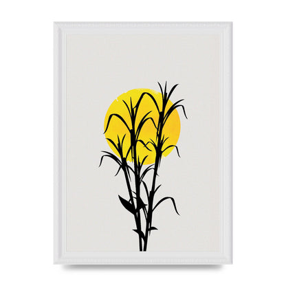Watercolour Sun Plant Wall Art - A4 framed