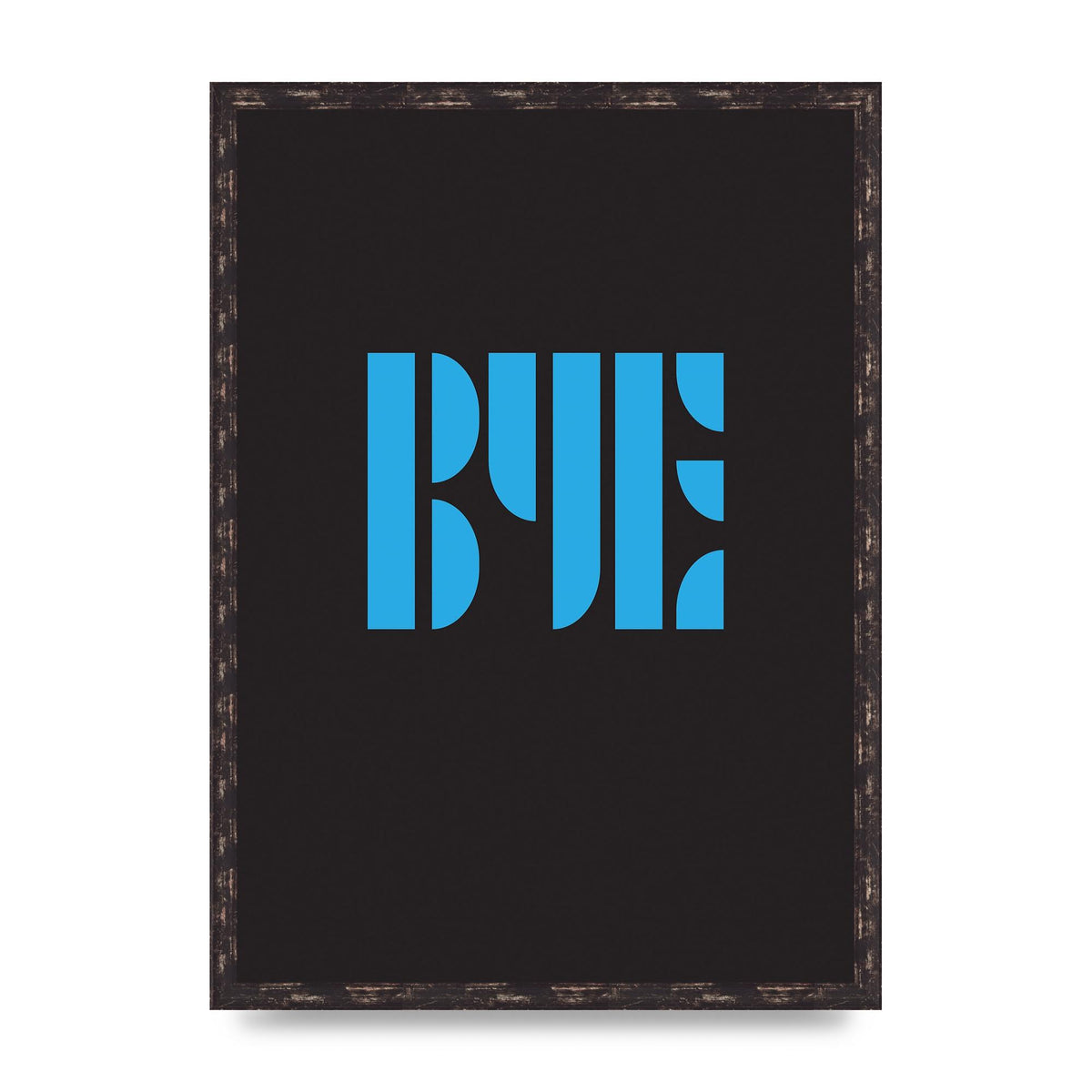 Bye Typographic" Wall Art - A2 framed
