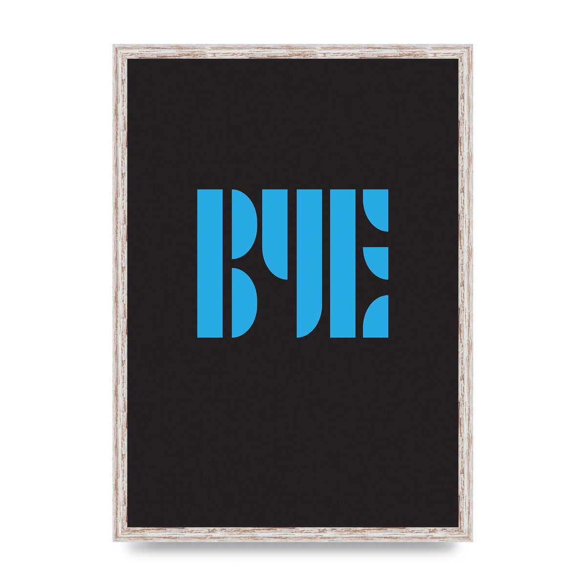 Bye Typographic" Wall Art - A2 framed