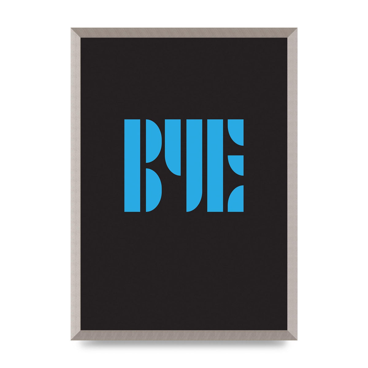 Bye Typographic" Wall Art - A2 framed