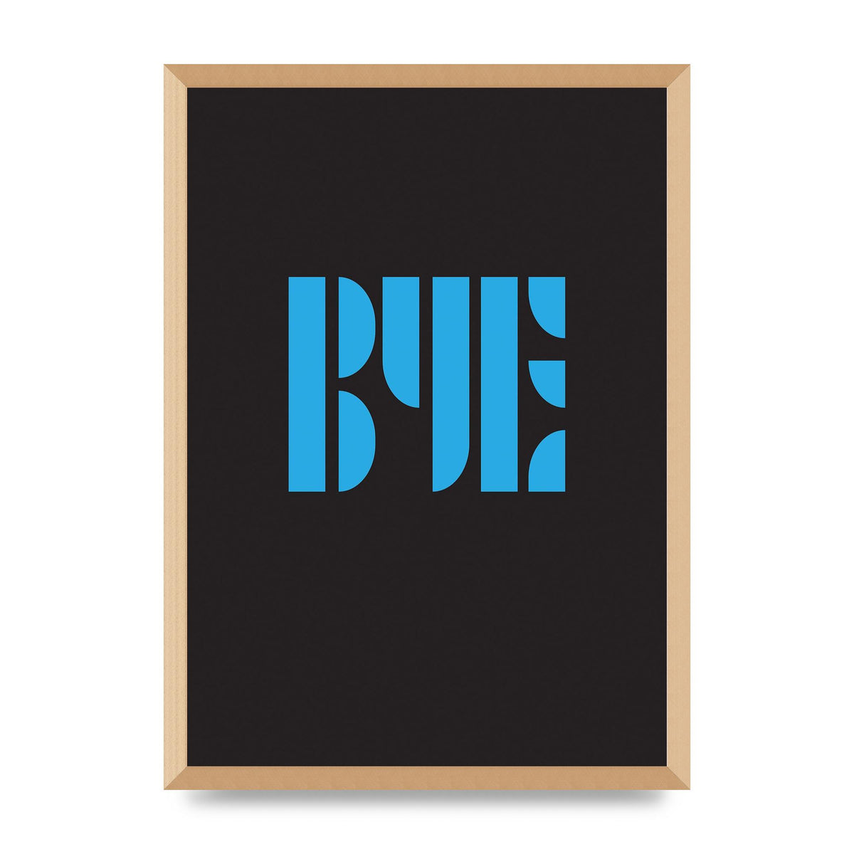Bye Typographic" Wall Art - A2 framed