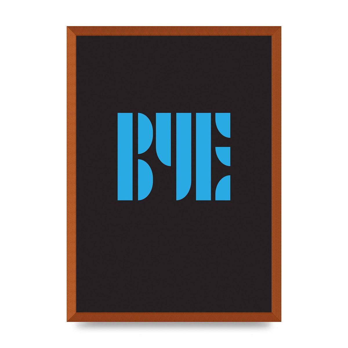 Bye Typographic" Wall Art - A2 framed