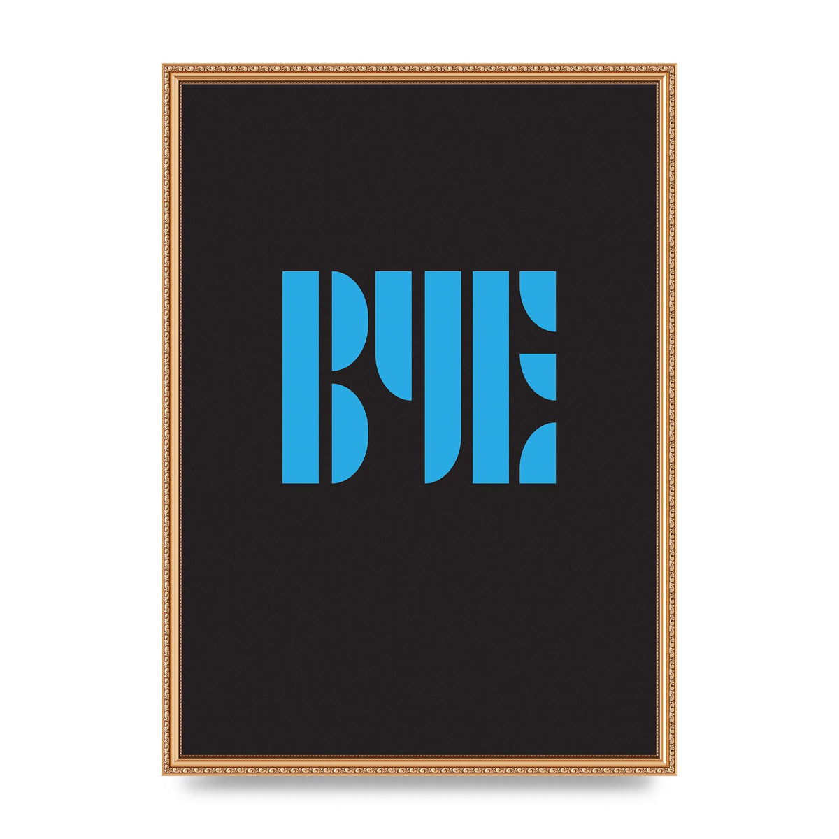 Bye Typographic" Wall Art - A2 framed