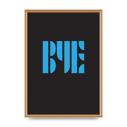 Bye Typographic" Wall Art - A2 framed