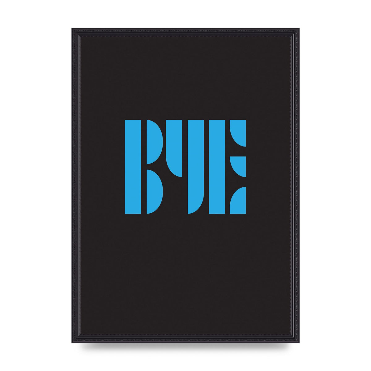 Bye Typographic" Wall Art - A2 framed