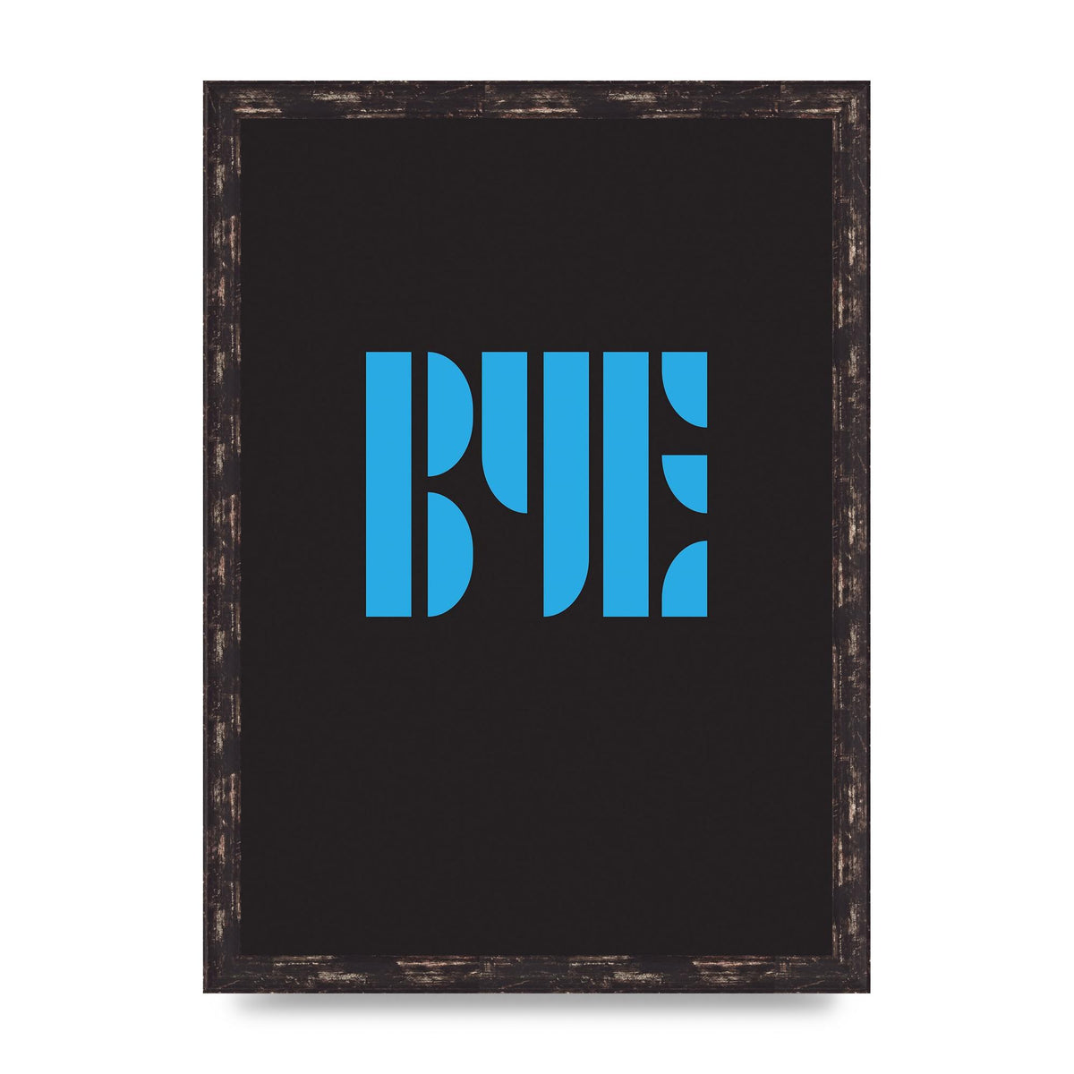 Bye Typographic" Wall Art - A3 framed