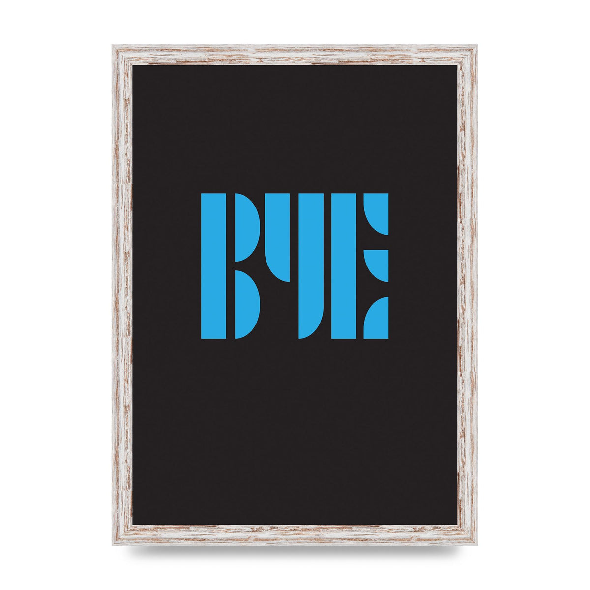Bye Typographic" Wall Art - A3 framed