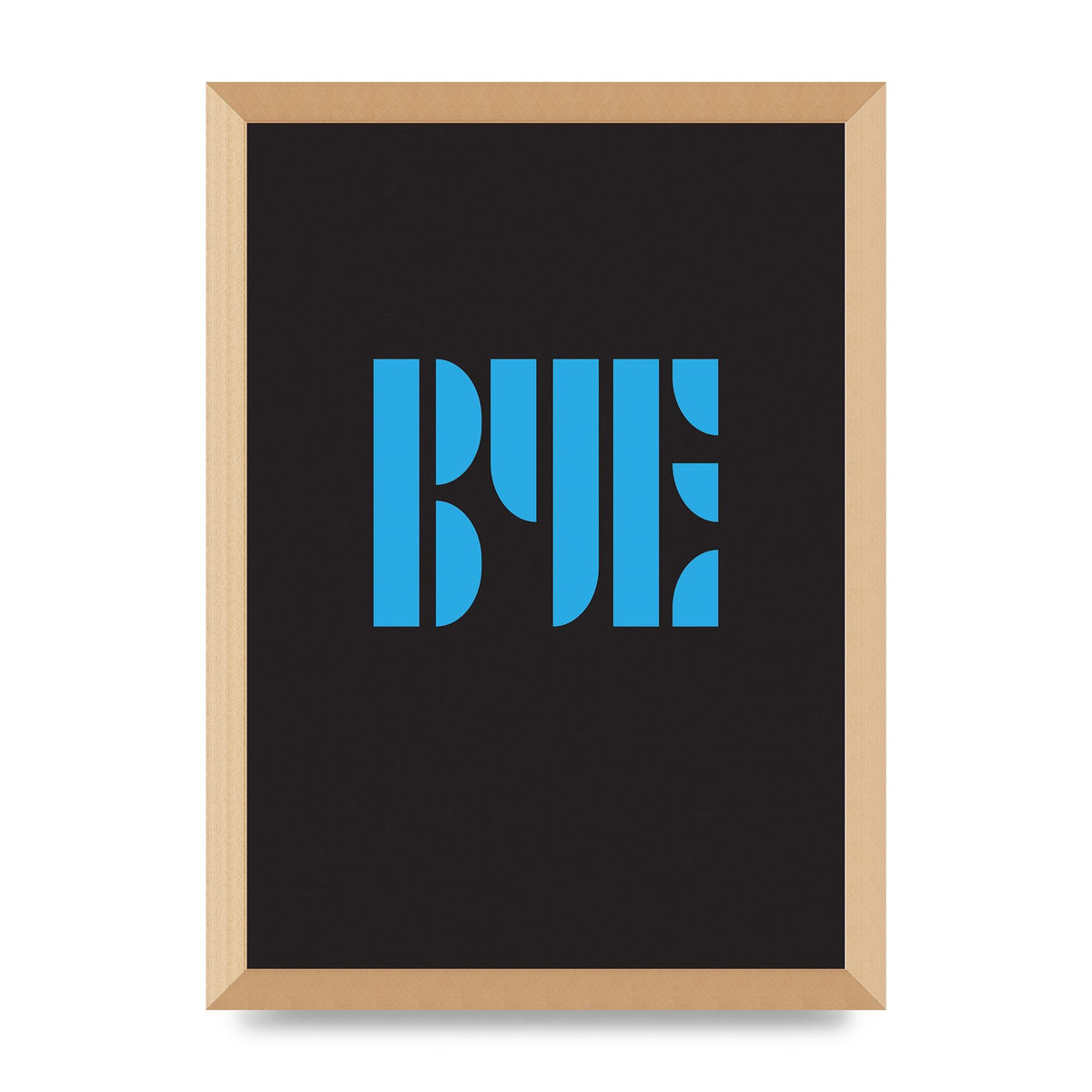 Bye Typographic" Wall Art - A3 framed