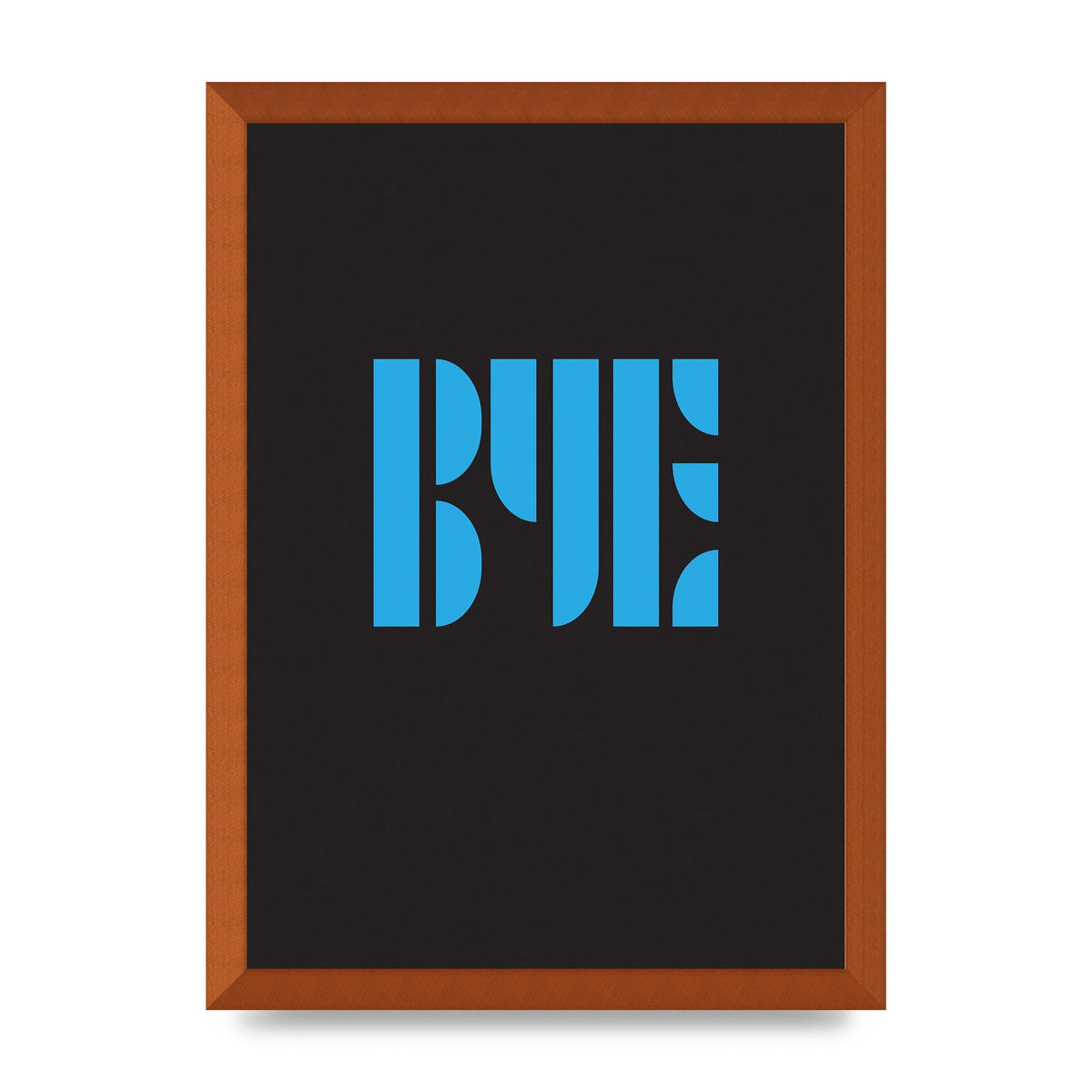 Bye Typographic" Wall Art - A3 framed