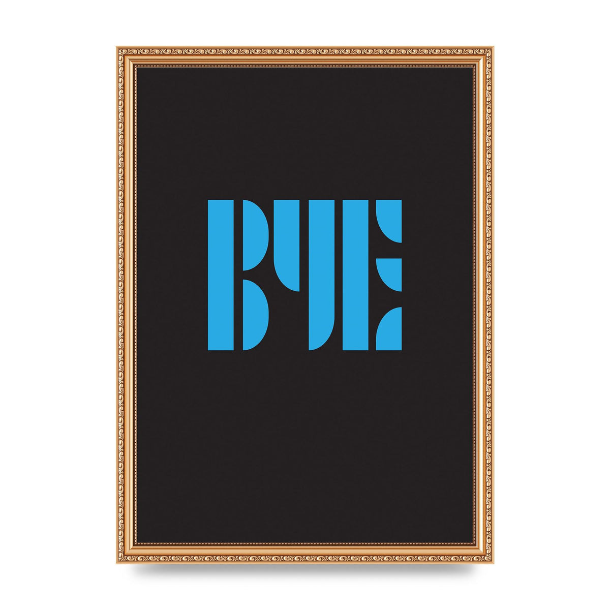 Bye Typographic" Wall Art - A3 framed