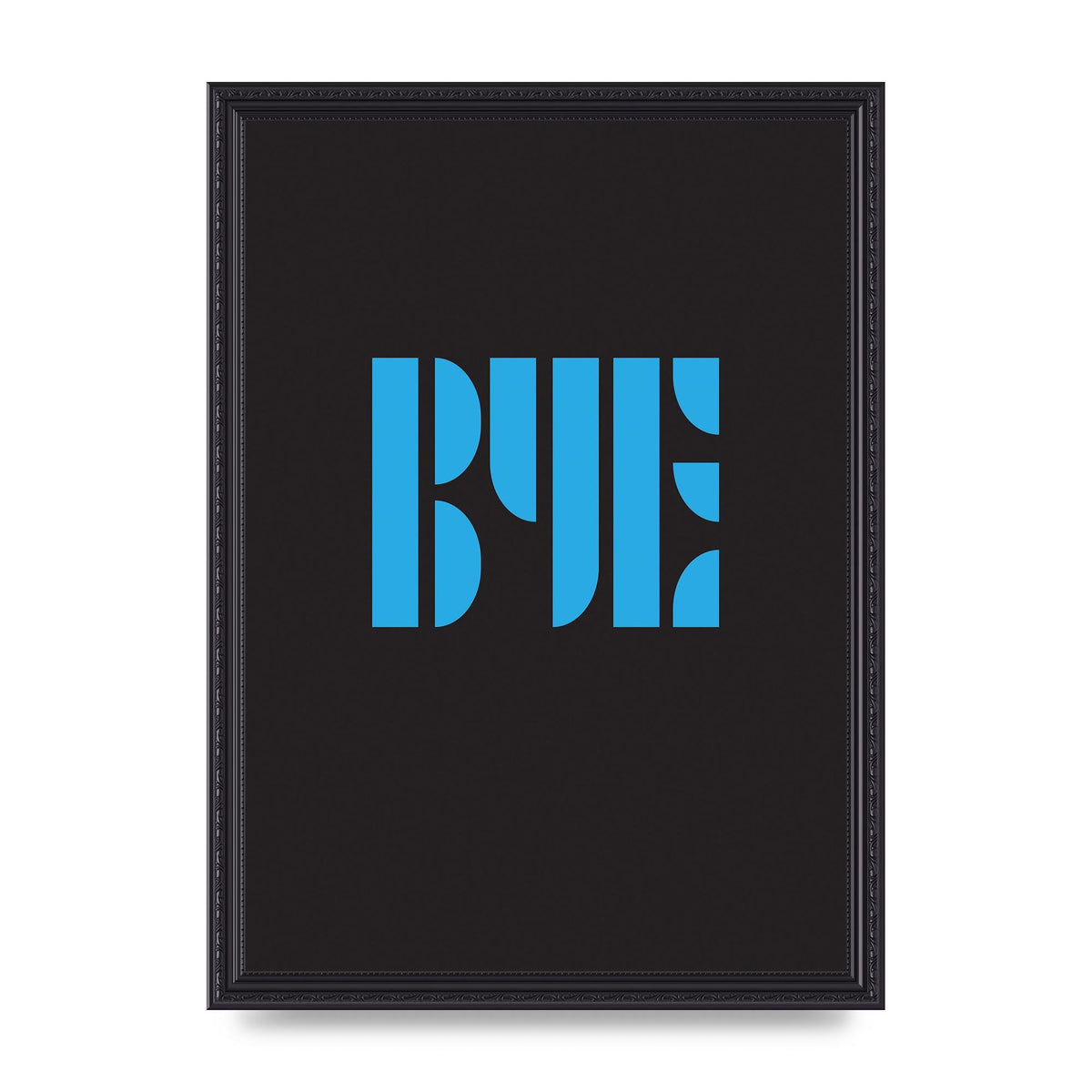 Bye Typographic" Wall Art - A3 framed
