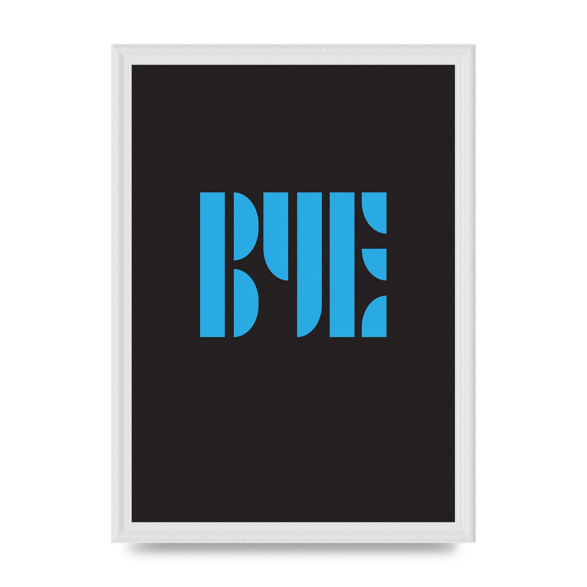 Bye Typographic" Wall Art - A3 framed