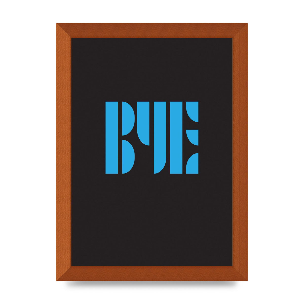 Bye Typographic" Wall Art - A4 framed