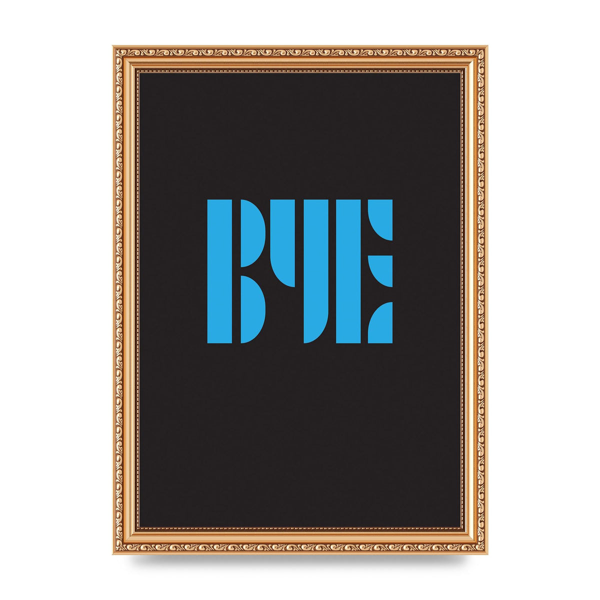 Bye Typographic" Wall Art - A4 framed