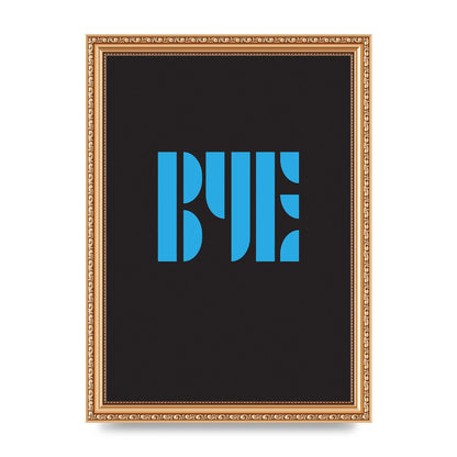 Bye Typographic" Wall Art - A4 framed