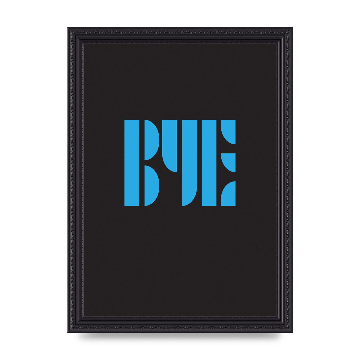 Bye Typographic" Wall Art - A4 framed