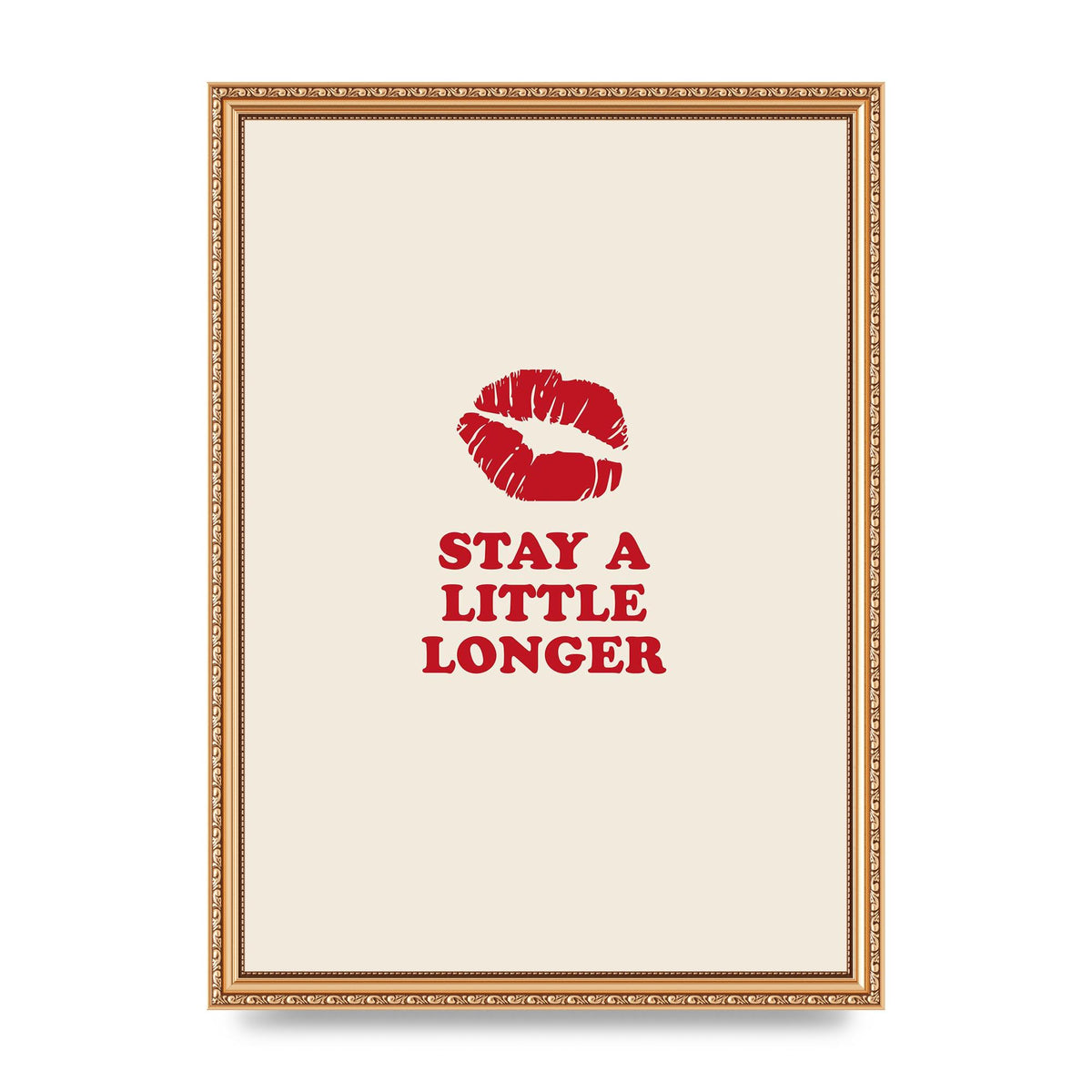 Stay A Little Longer Typographic" Art For The Home - A3 framed