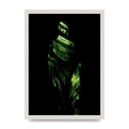 Green Statuette Printed Poster - A3 framed