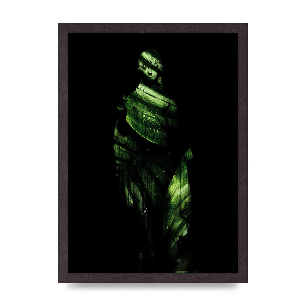 Green Statuette Printed Poster - A3 framed
