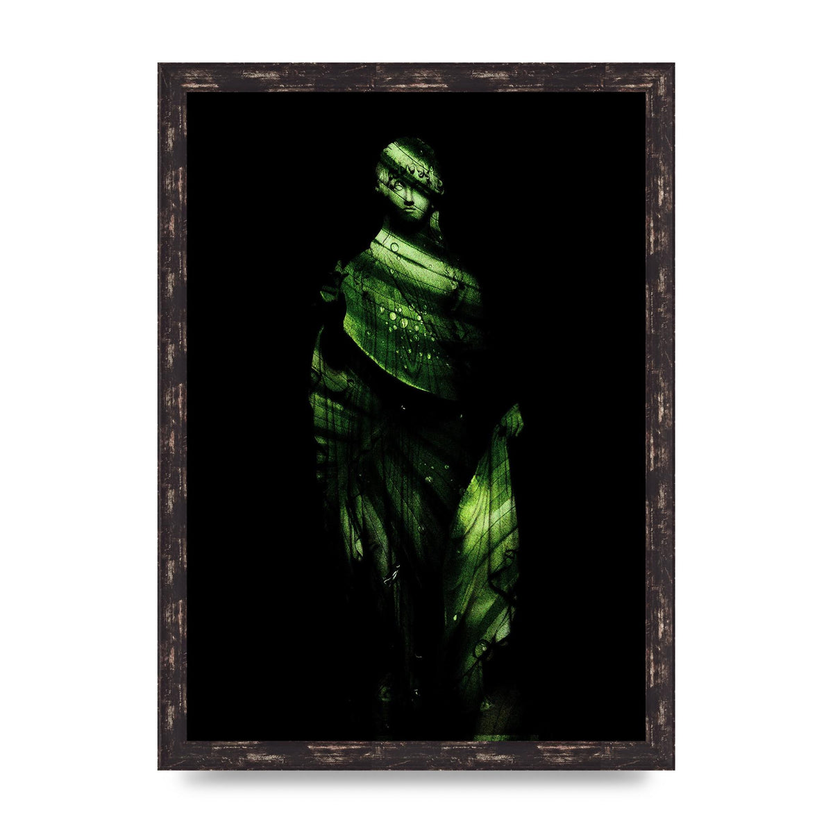 Green Statuette Printed Poster - A3 framed
